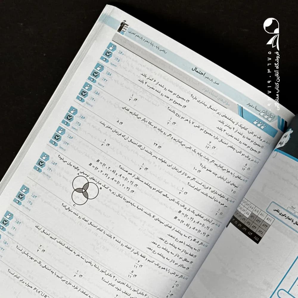کتاب ریاضی پایه کنکور رشته تجربی دهم و یازدهم سه سطحی انتشارات کانون قلم چی (دست دوم) — تصویر ۳