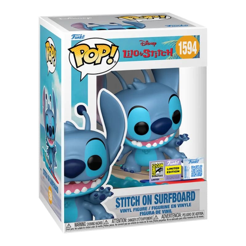 فیگور فانکو پاپ استیچ مدل Lilo & Stitch – Stitch Surfing (SDCC’25) — تصویر ۲