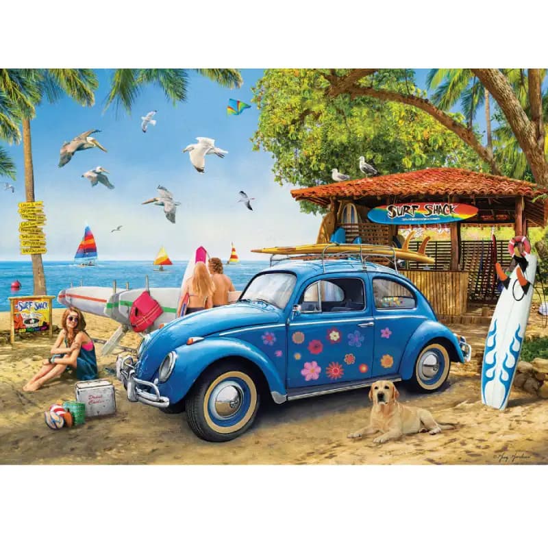 پازل 1000 تکه یوروگرافیک طرح VW Beetle Surf Shack کد 5683 — تصویر ۳