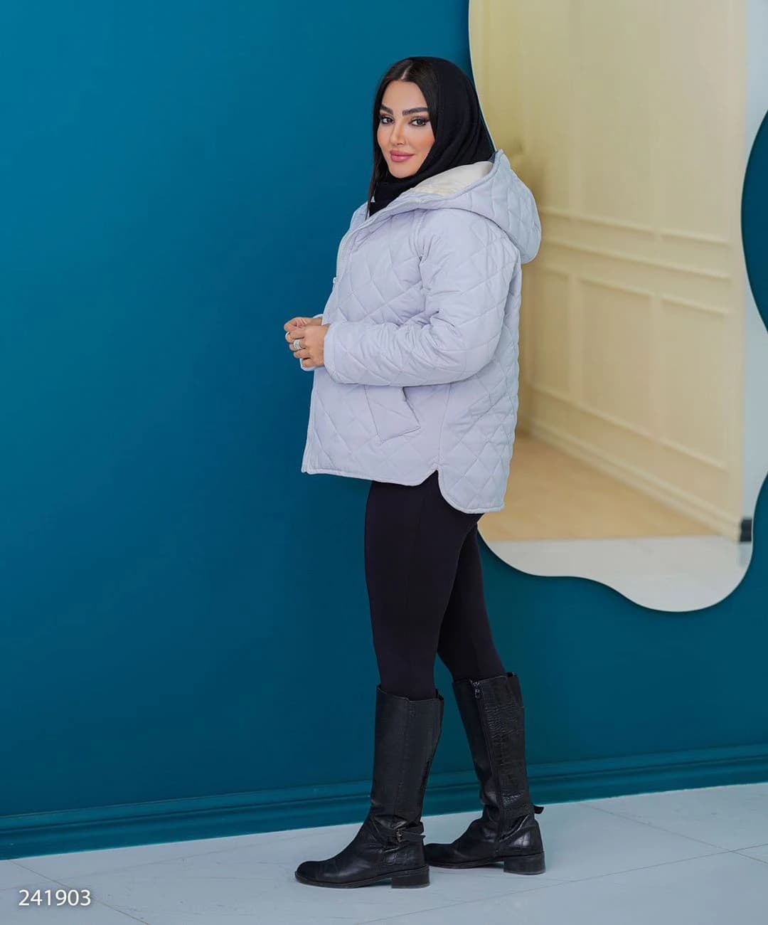 کاپشن مموری کلاهدار یقه ایستاده آستردار مدل جانیسا |کد:5168 — تصویر ۵