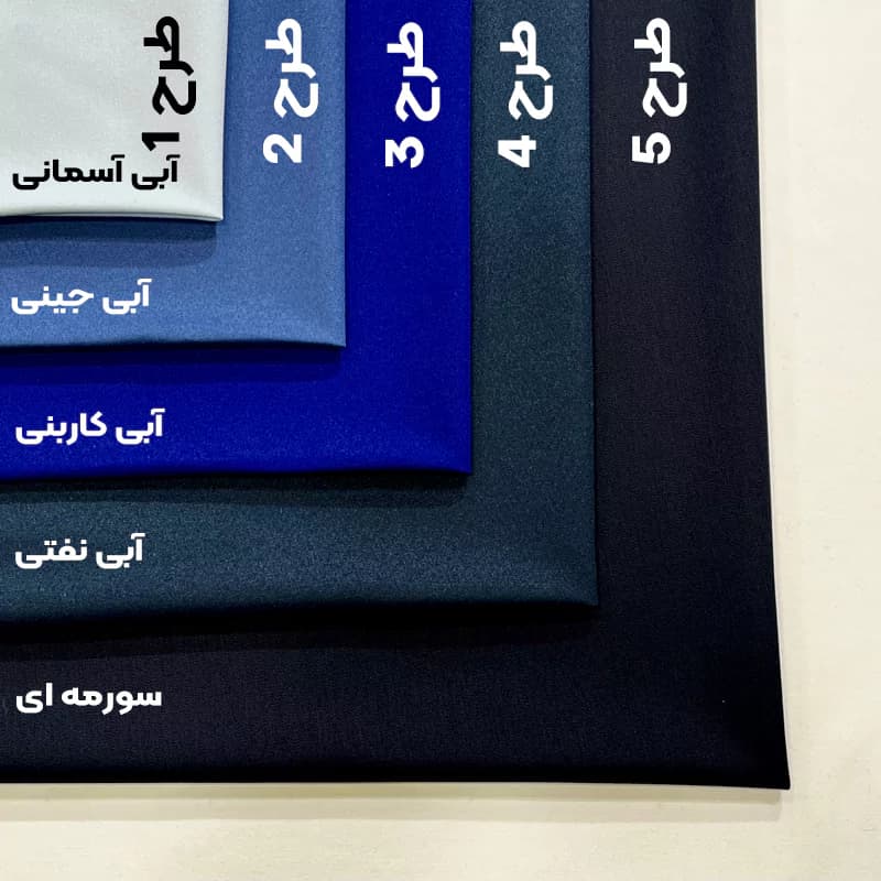 پارچه کتان کش ترک ضخیم آبی — تصویر ۲
