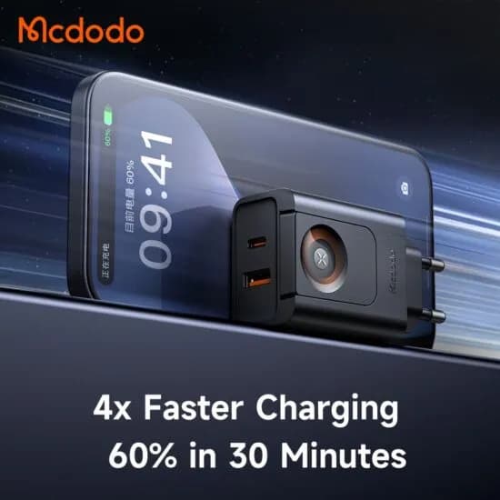 شارژر دیواری 2 پورت و شارژر وایرلس مک دودو Mcdodo CH-3700 توان 30 وات با قابلیت شارژ اپل واچ — تصویر ۶