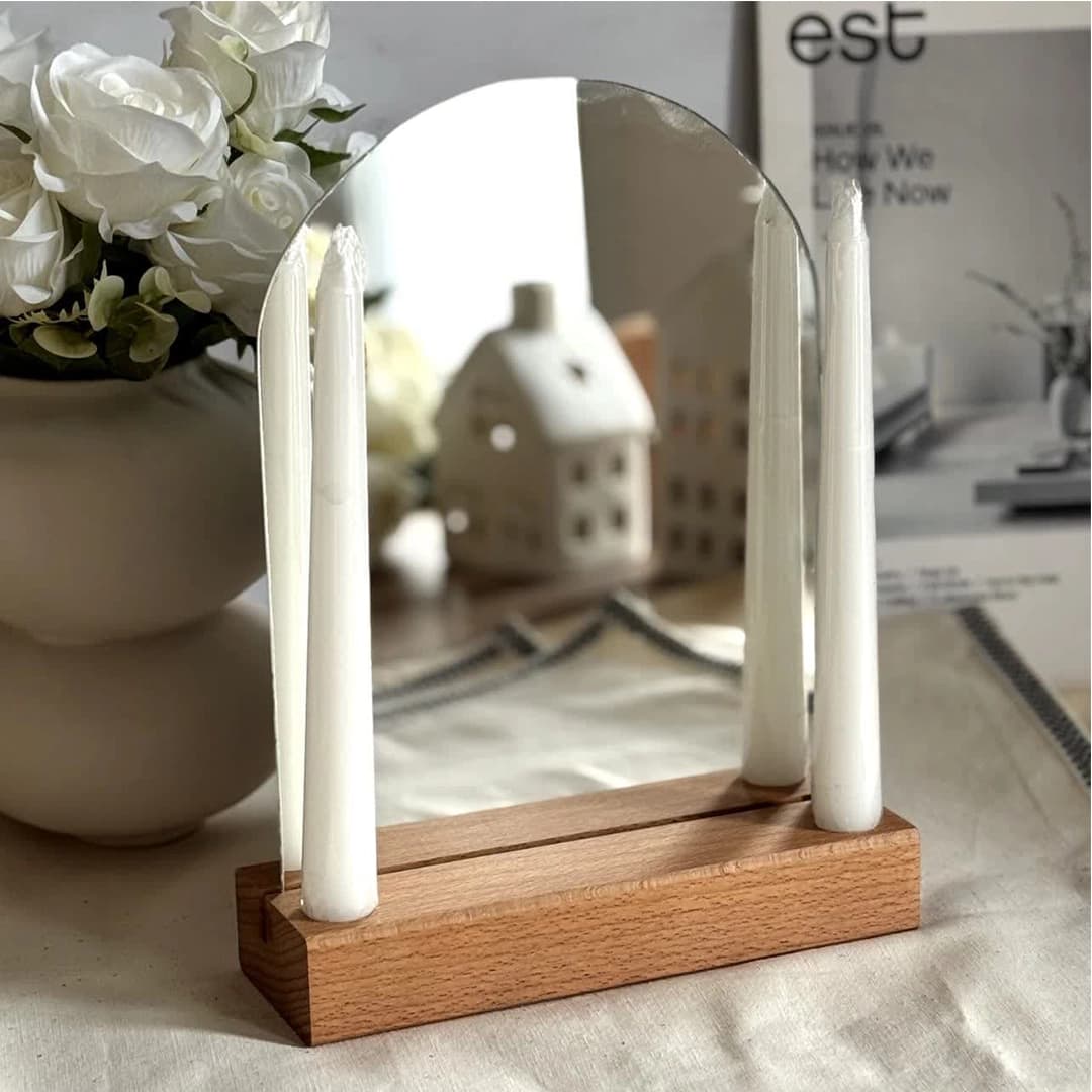 آینه پایه راش شمعی