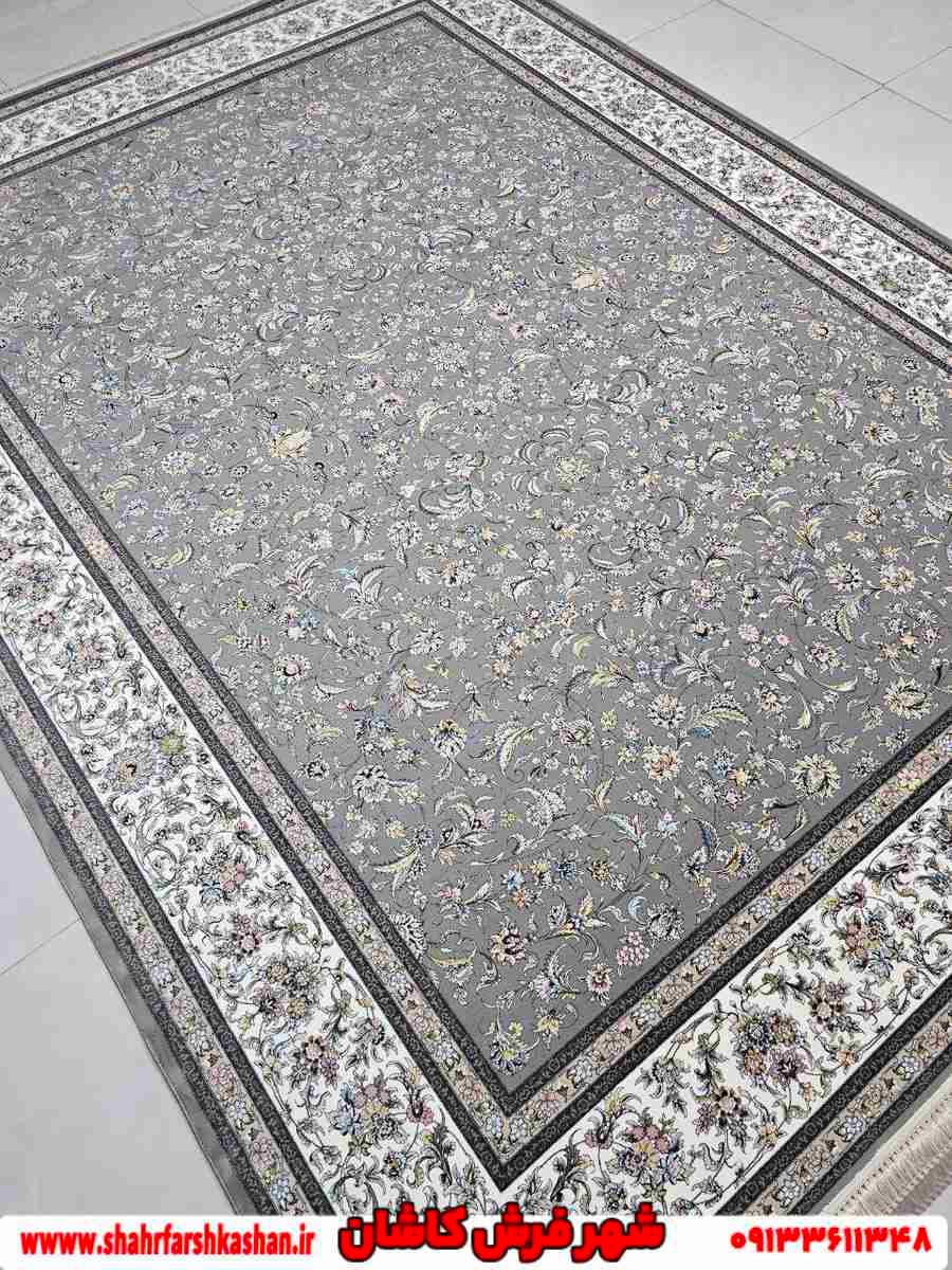 فرش افشان گلریز آدریانا 1200 شانه طوسی