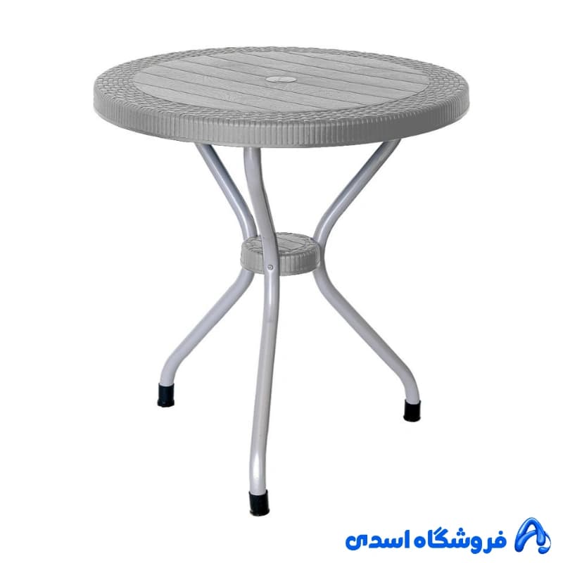 میز گرد حصیر بافت پایه فلزی ناصر پلاستیک کد 422 — تصویر ۴