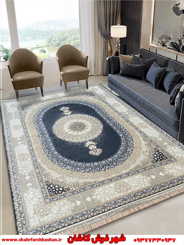 فرش طلاکوب مدرن طرح صدار 1200 شانه دودی