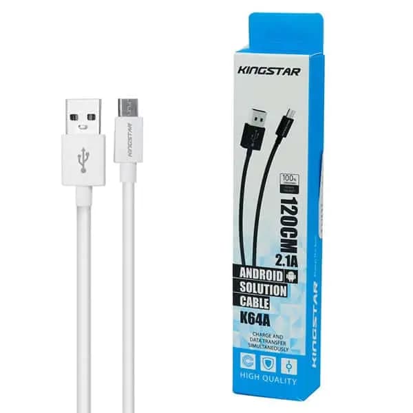 کابل کینگ استار تبدیل USB به microUSB مدل K64 A طول 120سانتی متر ا Kingstar cable convert USB to microUSB model K64 A, length 120 cm — تصویر ۵