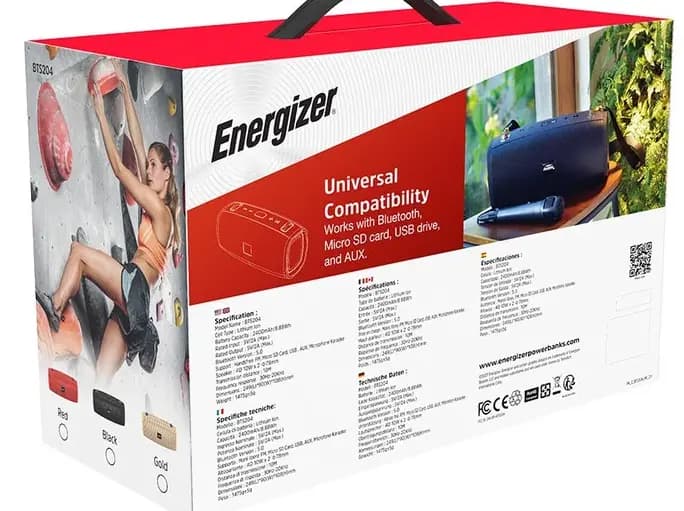 اسپیکر بلوتوثی قابل حمل انرجایزر مدل BTS204 ا Energizer BTS204 Bluetooth Speaker — تصویر ۴