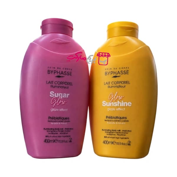 لوسیون شیر بدن درخشان کننده بایفاس مدل Glow Sunshine حاوی پری بیوتیک حجم ۴۰۰ میلی لیتر