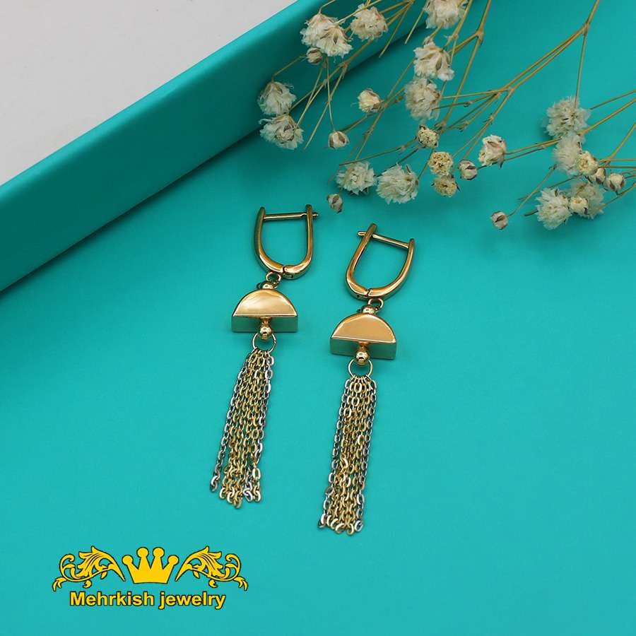 گوشواره آویز طلا أصفر طلا 18 عیار کد B-1018