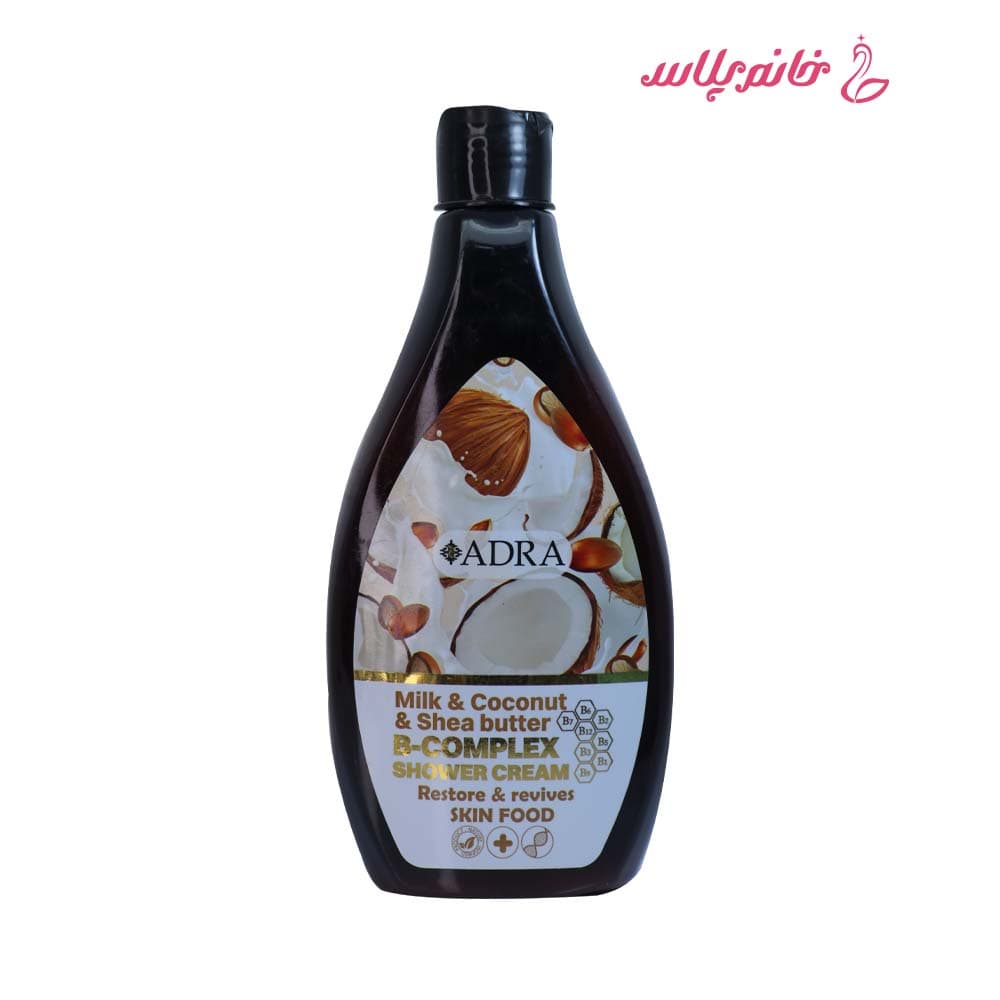 شامپو بدن کرمی آدرا مدل Milk and Coconut and Shea Butter حجم ۴۰۰ میلیلیتر