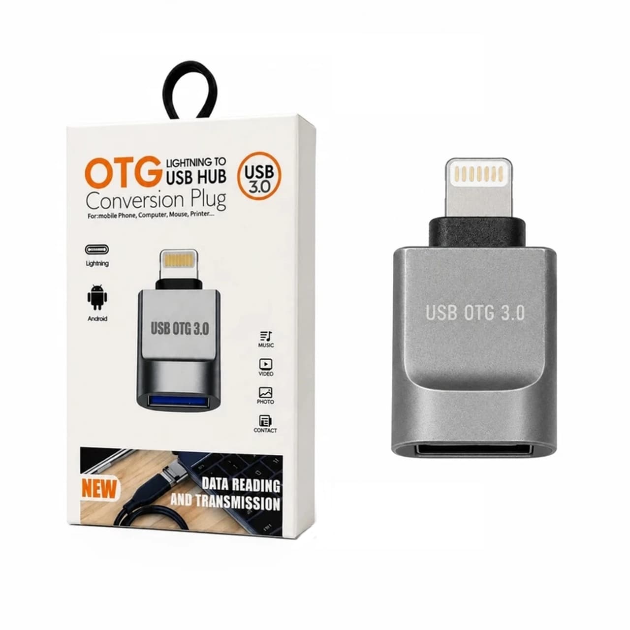 تبدیل USB3.0 OTG Lightning – نقره ای – ASP (گارانتی شش ماهه آروین)