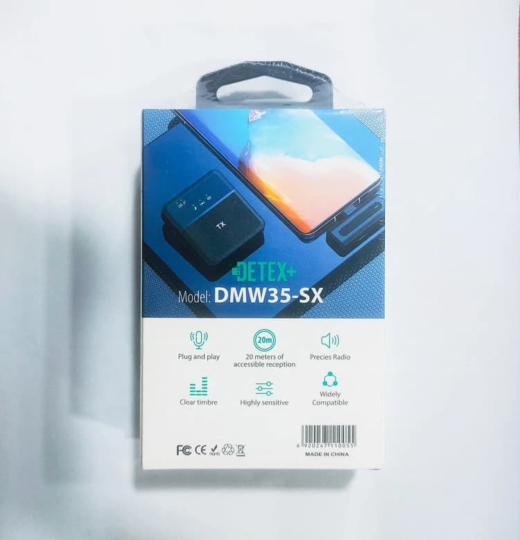 میکروفون یقه ای تایپ سی +DETEX بی سیم type-c مدل DMW35-TC — تصویر ۴