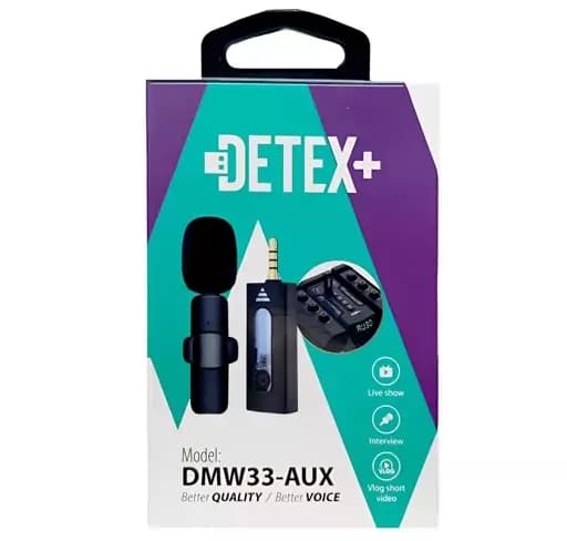 میکروفن یقه ای بیسیم وایرلس DETEX DMW-33 AUX — تصویر ۲