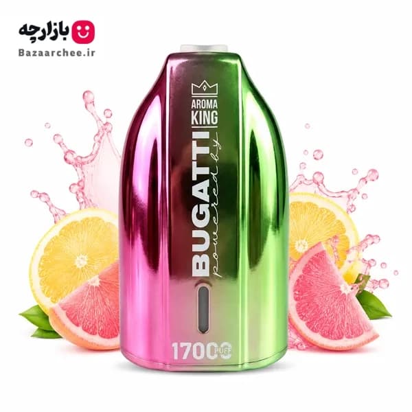 پاد یکبار مصرف پینک لیموناد 17000 پاف آروما کینگ بوگاتی | AROMA KING BUGATTI 17000 PINK LEMONADE — تصویر ۲