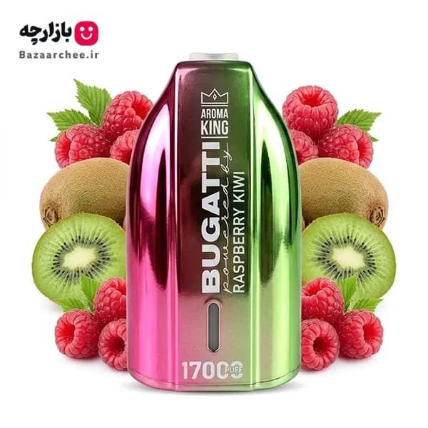 پاد یکبار مصرف تمشک کیوی 17000 پاف آروما کینگ بوگاتی | AROMA KING BUGATTI 17000 RASPBERRY KIWI — تصویر ۲