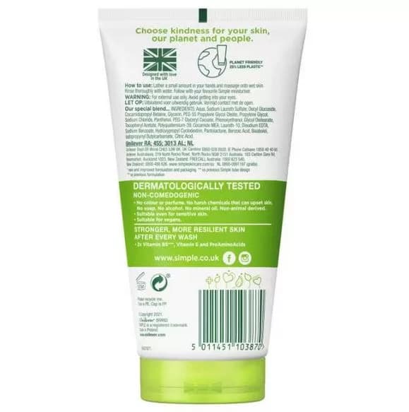 فیس واش سیمپل مدل Moisturising (اورجینال) — تصویر ۲