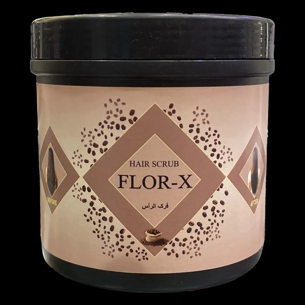 اسکراب لایهبردار پوست سر فلور ایکس FLOR-X مدل قهوه حجم 500 گرم | پاکسازی و تقویت ریشه مو