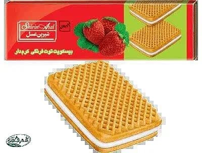 بیسکویت کرمدار شیرین عسل توت فرنگی 120گ