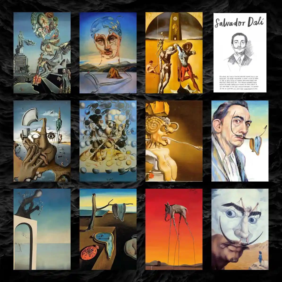 پک پوستر 12 عددی مجموعه آثار و نقاشی های سالوادور دالی | Salvador Dali — تصویر ۳