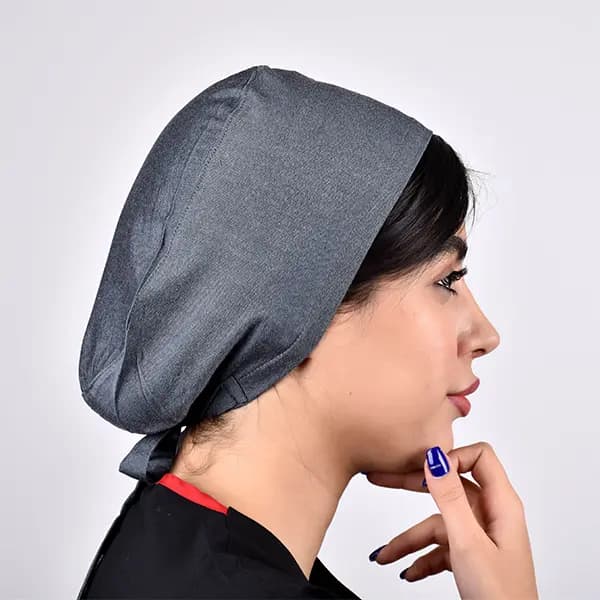کلاه جراحی ساده طوسی جین