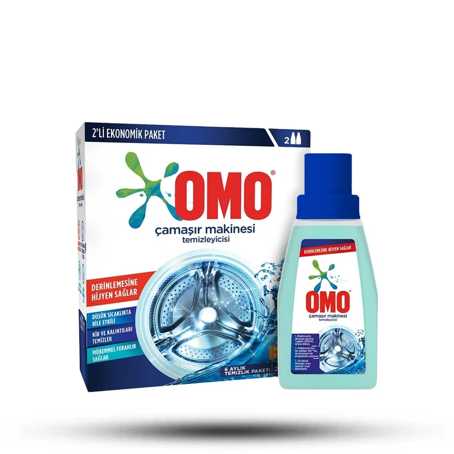 مایع جرمگیر ماشین لباسشویی اومو OMO بسته دو عددی
