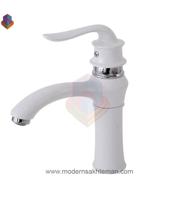 شیر روشویی کرومات مدل پاریس سفید کروم