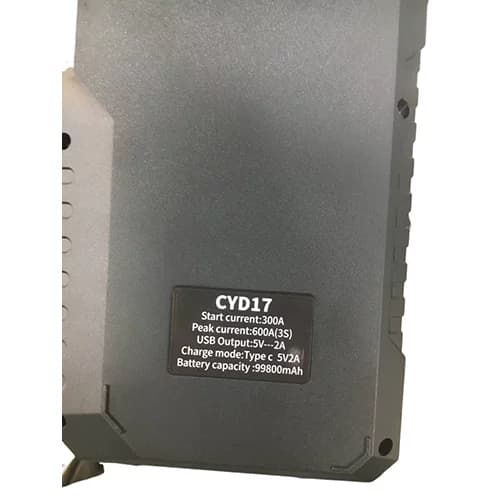 جامپ استارتر و پمپ باد خودرو 99800 میلی آمپر HIGH-POWER مدل CYD17 — تصویر ۵