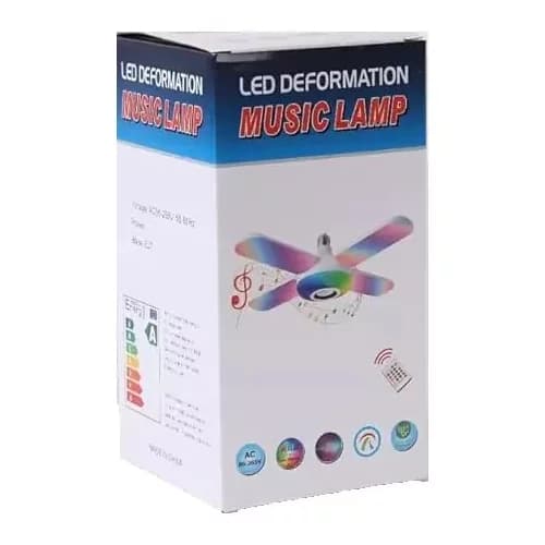 لامپ موزیکال هوشمند تاشو ریموت دار با فن و اسپیکر بلوتوثی و رقص نور مدل C25 — تصویر ۳