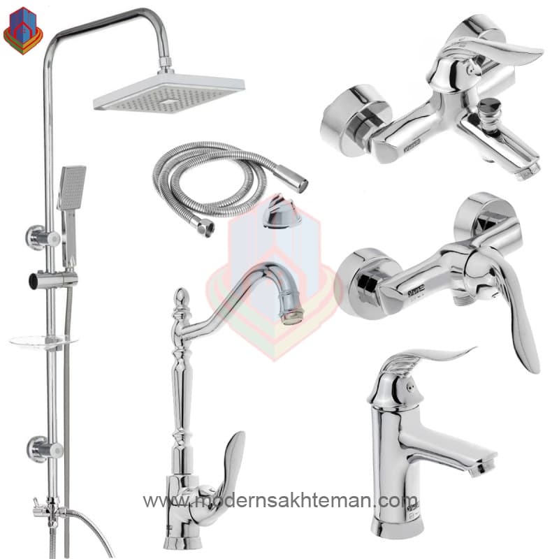 ست کامل شیرالات کویران آذر مدل میلان کروم