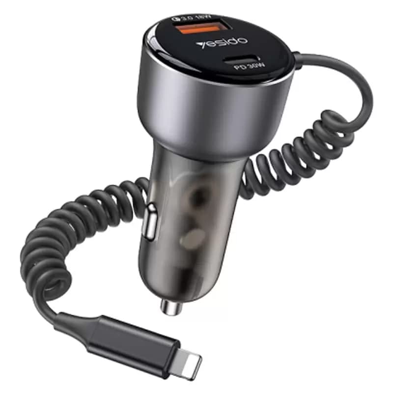 شارژر فندکی فست شارژ یسیدو مدل Y57 3A QC3.0 PD 30W