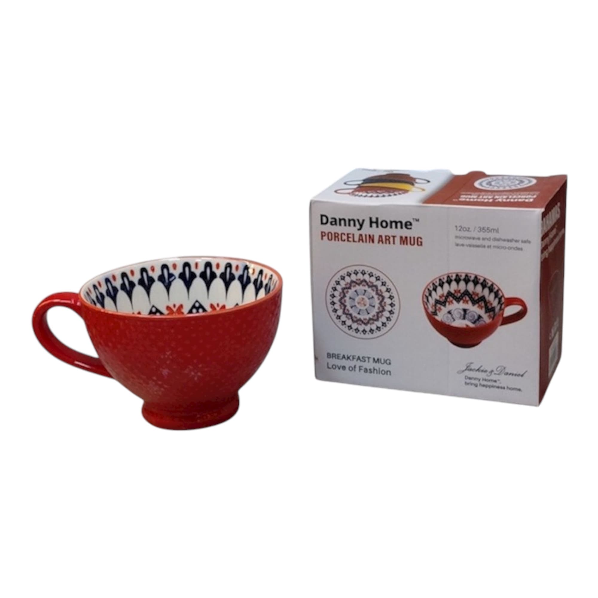 فنجان لتهخوری دنیهوم (Danny Home) طرح قرمز باماهاس — تصویر ۵