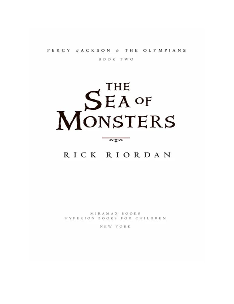 کتاب دریای هیولاها (The Sea of Monsters) اثر ریک ریوردن نسخه PDF انگلیسی — تصویر ۲