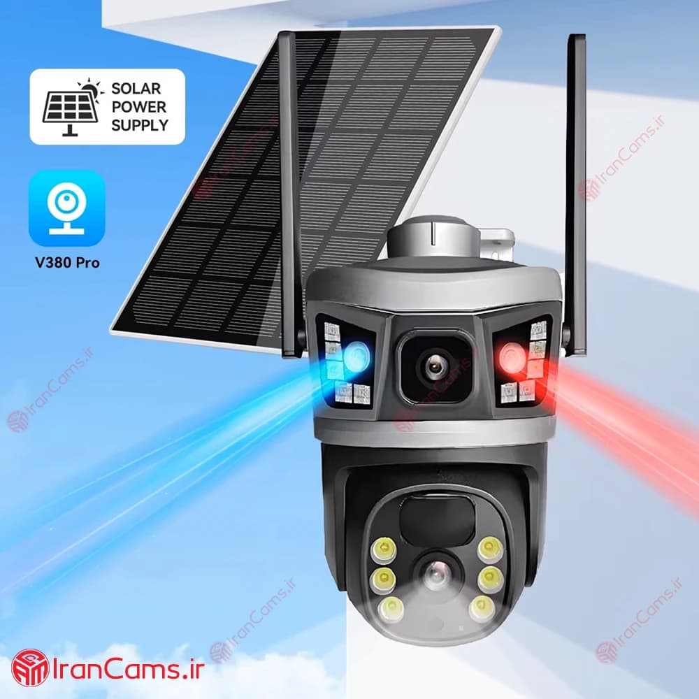 دوربین سیم کارتی خورشیدی 6 مگاپیکسل 2 لنز V380 PRO مدل VSC99-4G — تصویر ۳