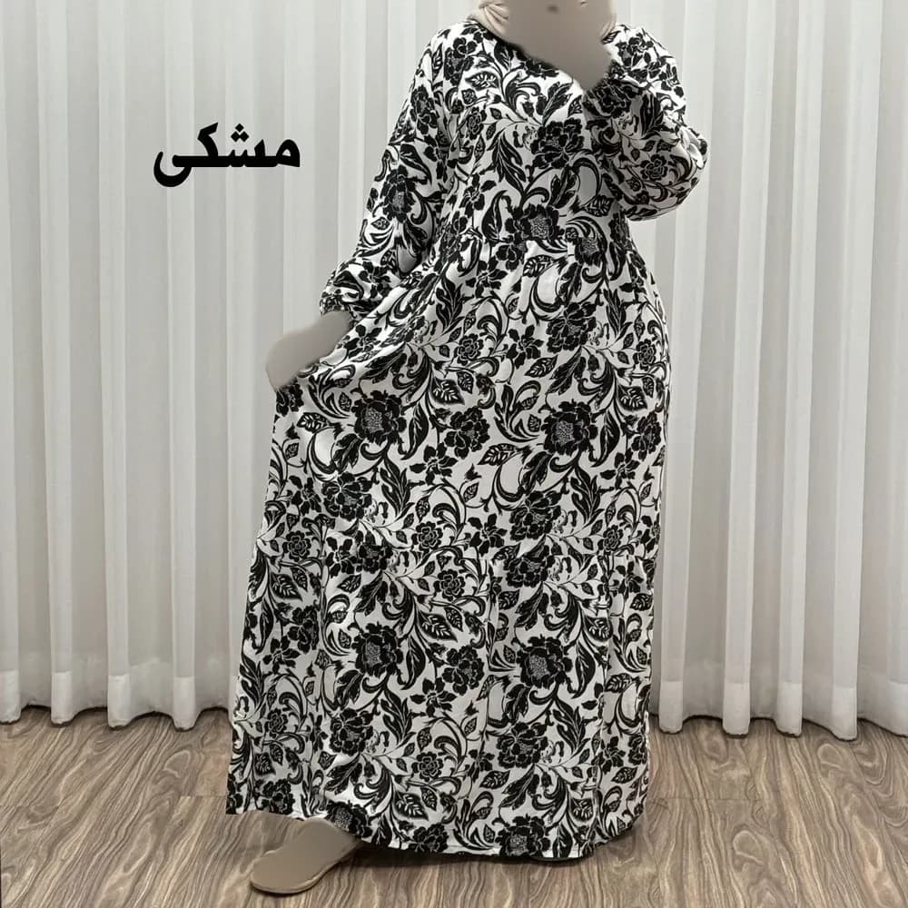 پیراهن فلور بوگاتی مدل ایوبی فری سایز زنانه تا سایز 46 چهارفصل شیک و راحت با کمربند سایه نمیاندازد — تصویر ۸