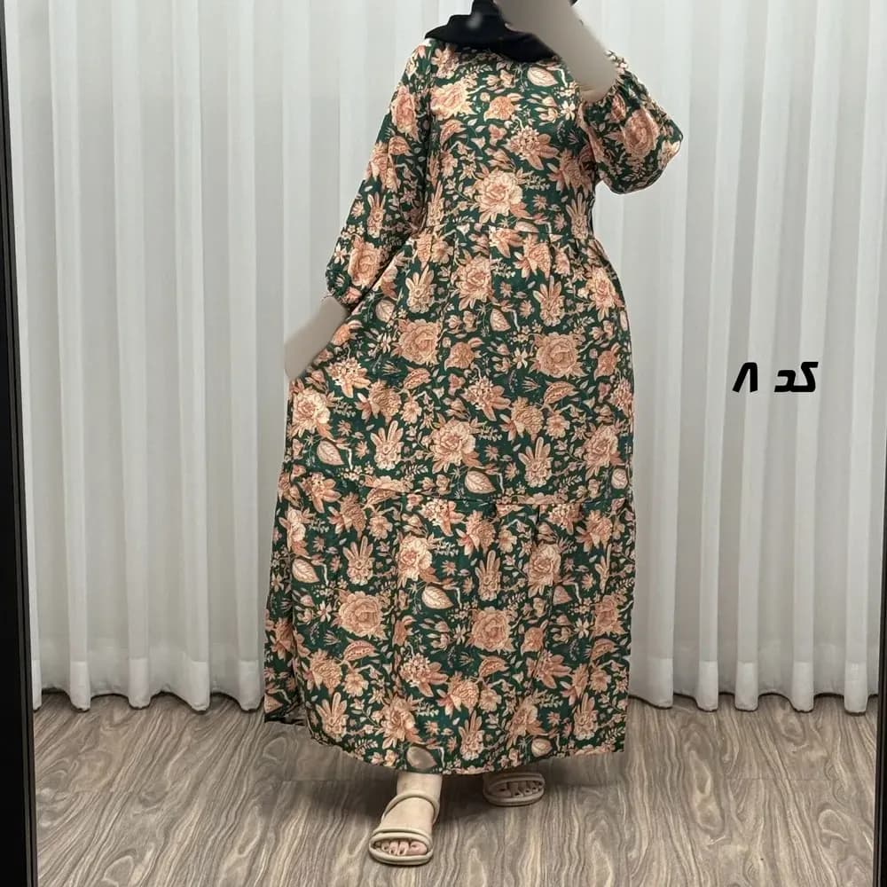 پیراهن ساحلی زنانه فلور بوگاتی مدل حجرو فری سایز مناسب تا 44 با کمربند — تصویر ۶