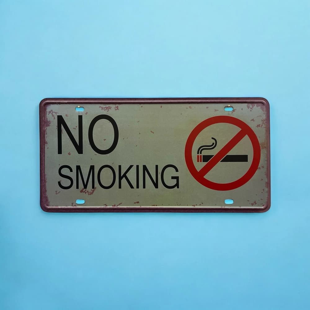 پلاک فلزی مدل No Smoking
