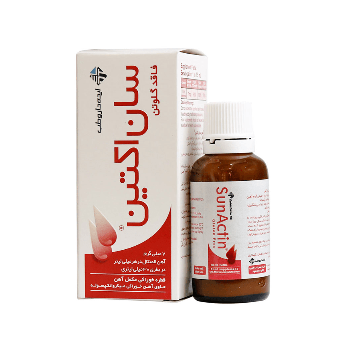 قطره آهن سان اکتین ایده داروطب فاقد گلوتن 30 میلی لیتر-Eadeh Darou Teb Sun Actin Iron Oral Drop 30 ml