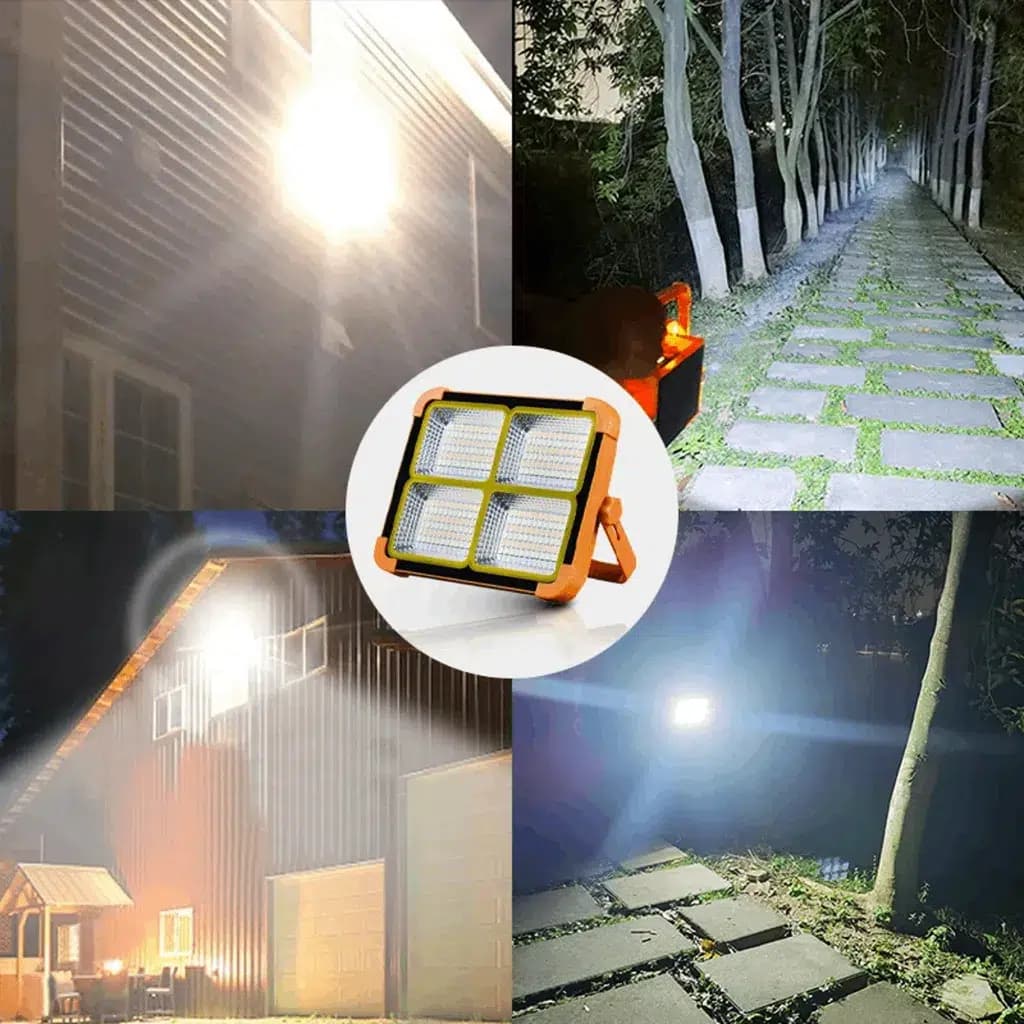 پروژکتور شارژی خورشیدی 1000 وات LED با چهار حالت نوردهی — تصویر ۸