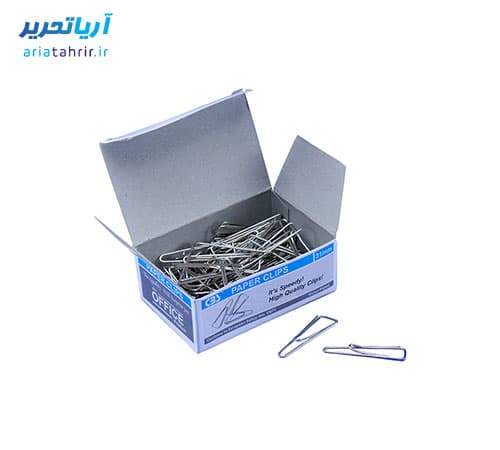 گیره کاغذ فلزی ساده ۳۳ میلیمتر بسته ۱۰۰ عددی