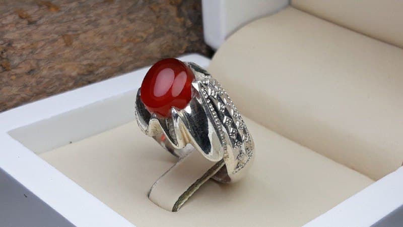 انگشتر مردانه عقیق یمنی کد 445