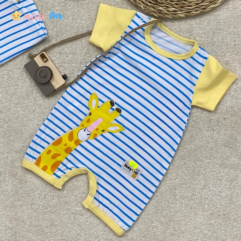 رامپر نوزادی BABY ONE زرافه جنس پنبه
