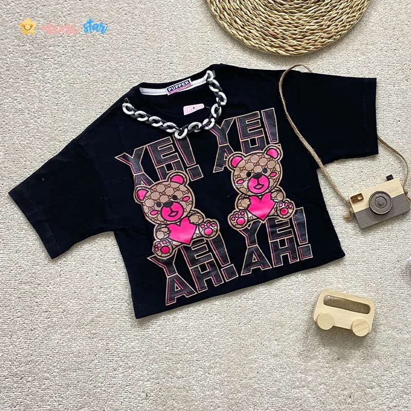 کراپ دخترانه تدی 2 رنگ 3 الی 10 سال — تصویر ۲