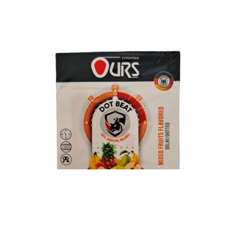 کاندوم روان کننده و تاخیری خاردار Ours Dot Beat اورس بسته سه عددی