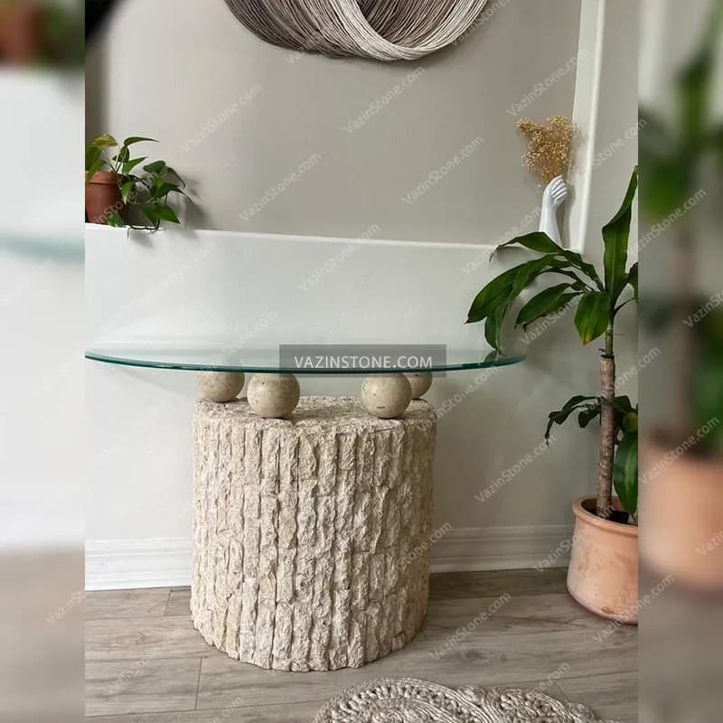 میز کنسول سنگی نگین — تصویر ۳