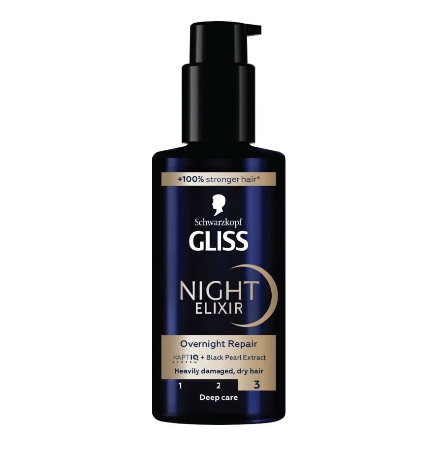 سرم مو شبانه Gliss مدل Night Elixir ترمیم کننده حجم 100 میل — تصویر ۲