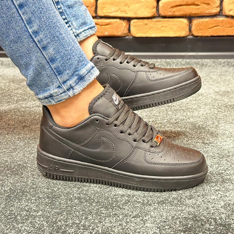 کتونی نایک ایرفورس مردانه nike air force رنگ تمام مشکی کد 6224 — تصویر ۲