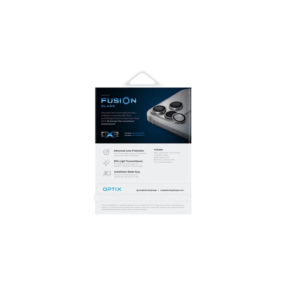 محافظ لنز دوربین آیفون ۱۸ پرو و ۱۸ پرومکس یونیک مدل UNIQ Optix ClearShield Core — تصویر ۶