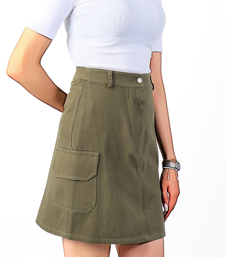 دامن کوتاه کتان — تصویر ۸