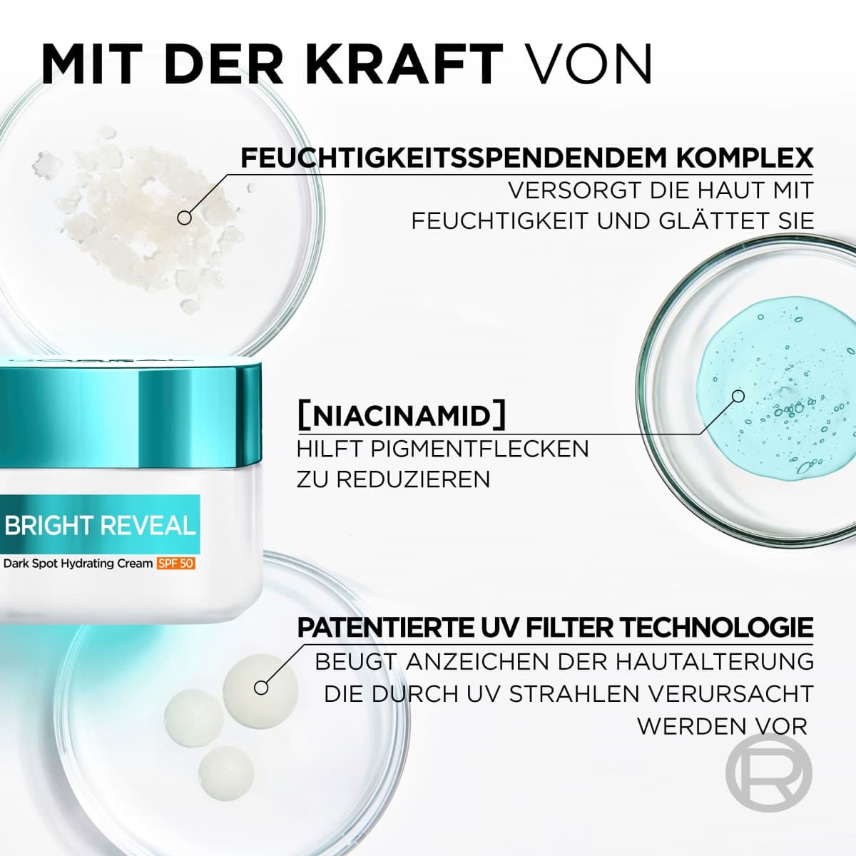 کرم مرطوب کننده و روشن کننده لکه های تیره رویتالیفت Bright Reveal SPF50 50ml — تصویر ۵